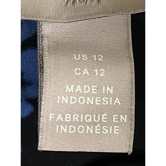 H & M Top Women 12 Blue Floral Western Boho Retro Classic Flowy Summer Concert - Picture 3 of 15